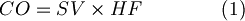  CO =  SV \times HF  \qquad\qquad(1)